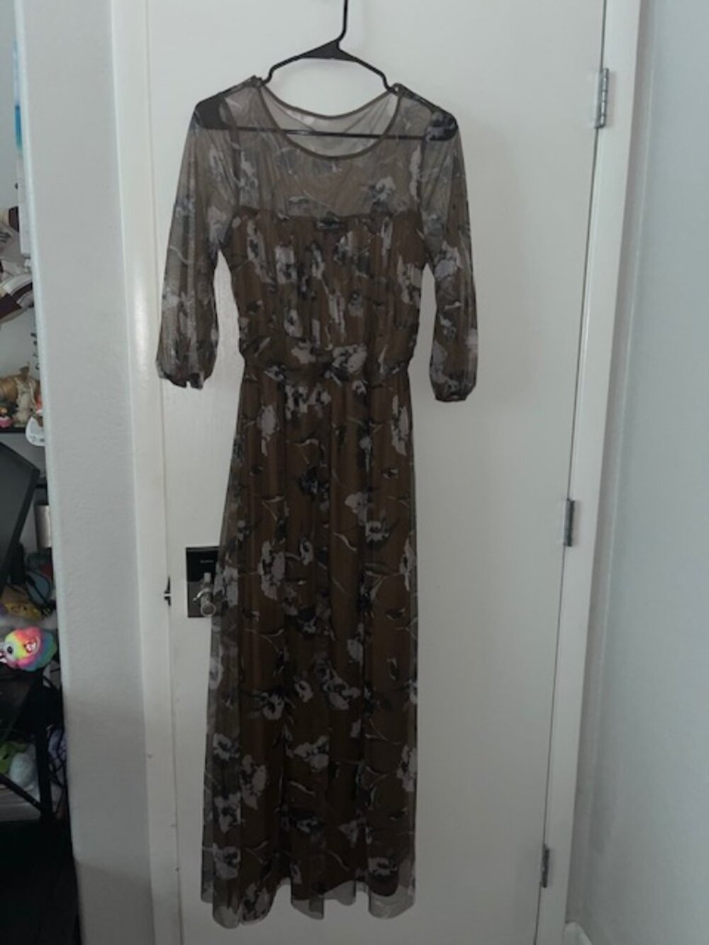 Candalite Mesh Overlay Floral Dress Medium
